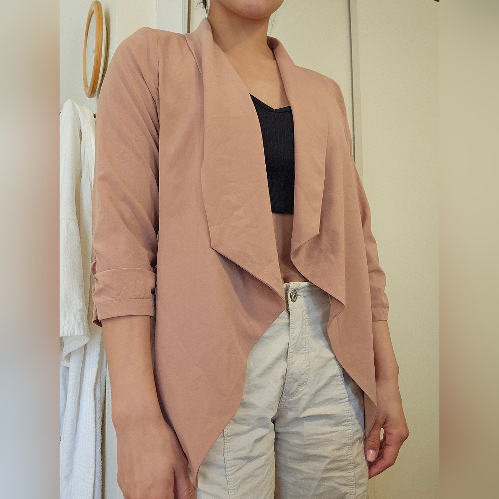 MINE Nude Dusty Rose Neutral Cardigan Business Casual Women's Size S